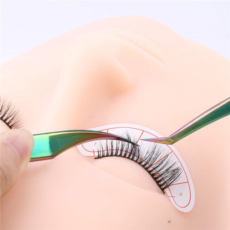 "Precision stainless steel lash tweezers for false eyelash application"