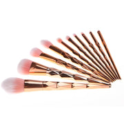 11pcs rose gold diamond makeup brush set with mermaid fishtail design
