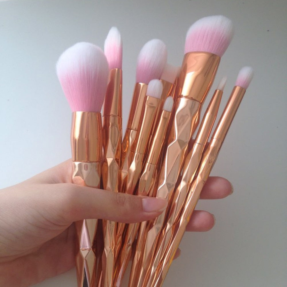 Mermaid fishtail rose gold makeup brush handles”