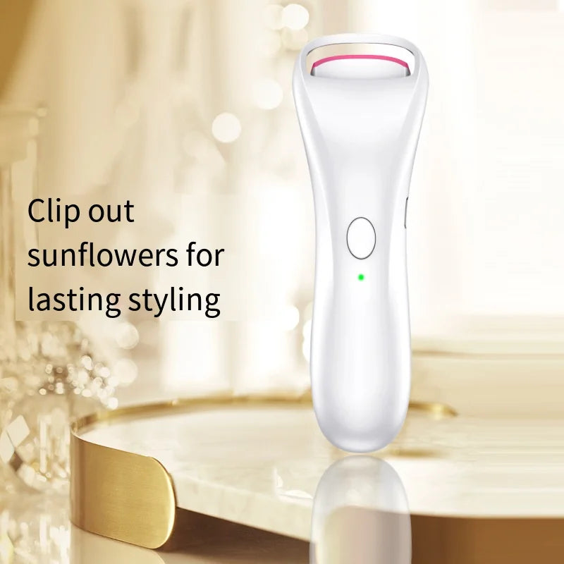 "USB rechargeable electric eyelash curler heated lash styling tool"